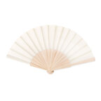 Eventail publicitaire pliable en bois et polyester - Fanny Wood | pandacolach - thumb