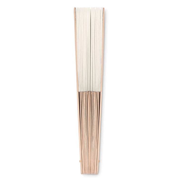 Eventail publicitaire pliable en bois et polyester - Fanny Wood | pandacola - 1