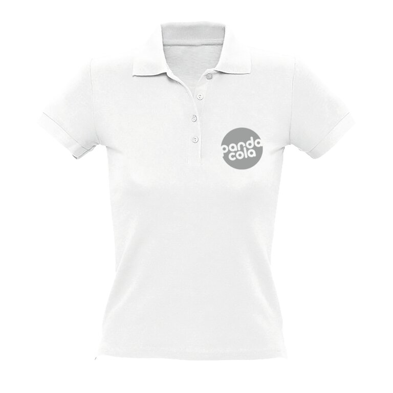 Polo publicitaire blanc femme coton peigné 210 gr/m² - People | pandacola