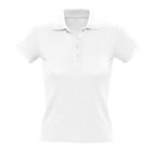 Polo publicitaire blanc femme coton peigné 210 gr/m² - People | pandacola - thumb