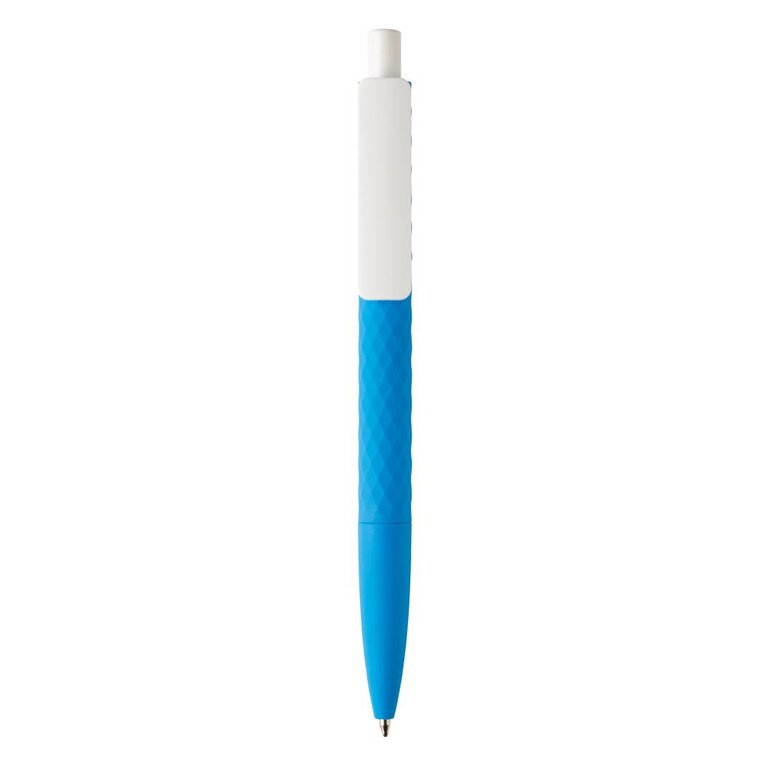 Stylo publicitaire finition losange texturé corps coloré/attribut blanc - X3 Soft Touch | pandacolach - 1