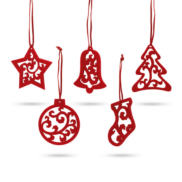 Ensemble de 5 décorations de Noël en feutrine - Feto | pandacolach