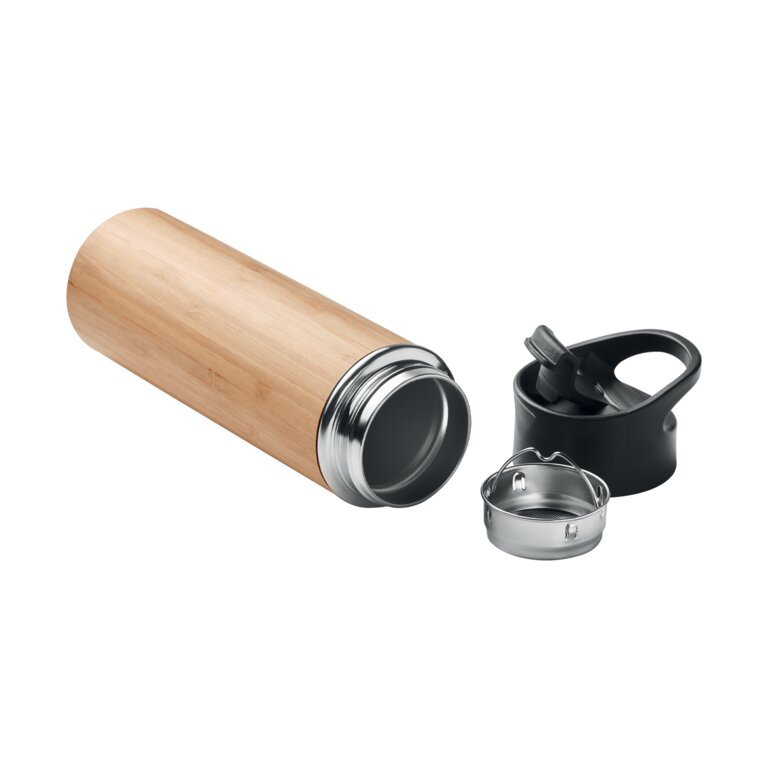 Gourde personnalisée en bambou double paroi 450 ml - Danan | pandacola - 1