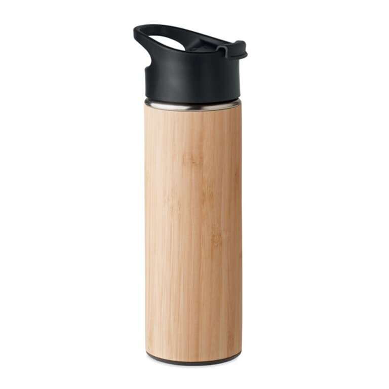 Gourde personnalisée en bambou double paroi 450 ml - Danan | pandacolach