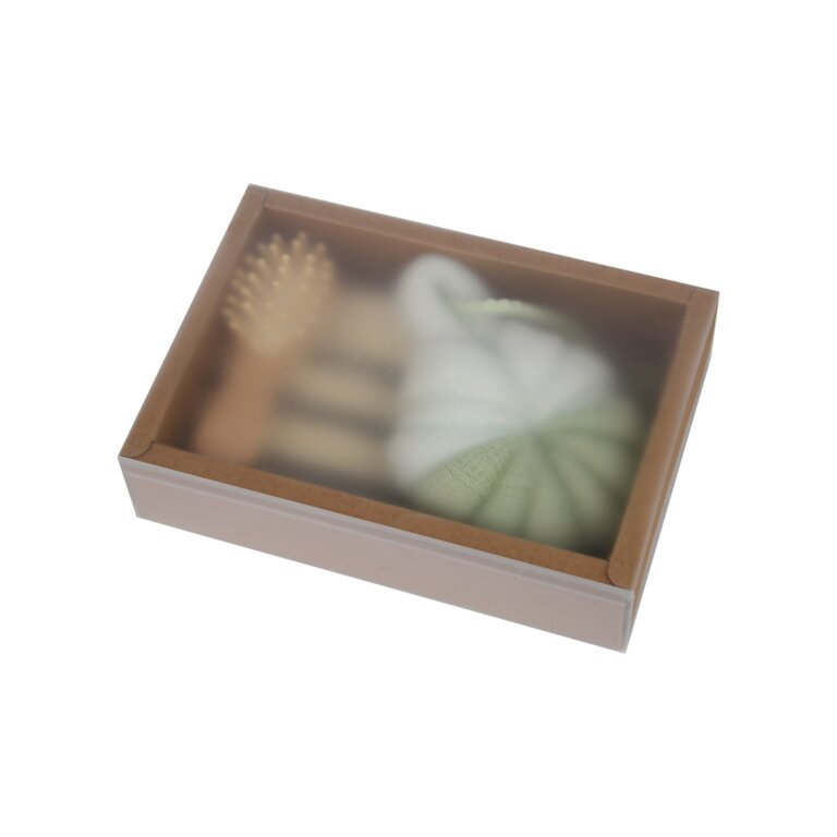 Set de bain personnalisé avec brosse, gant et éponge - Pretai | pandacola