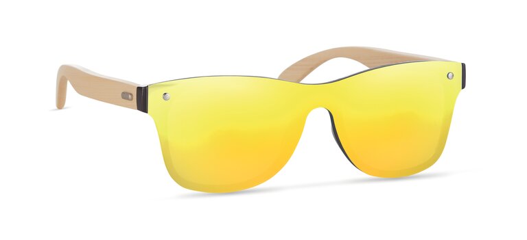 Lunettes de soleil personnalisées à branches bambou et verres miroir - Alo | pandacolach