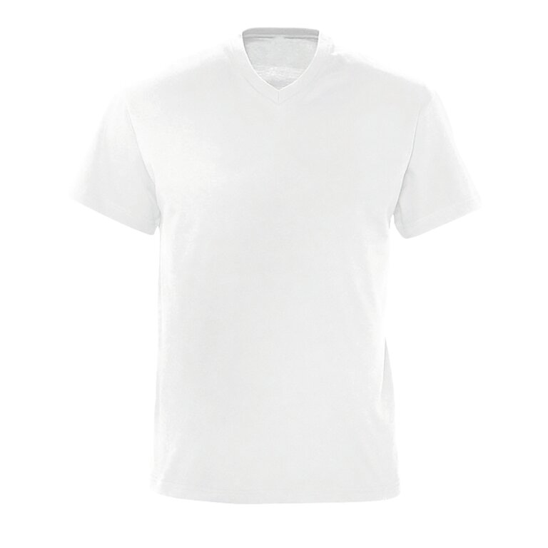 T-shirt personnalisé à col V en coton 150 gr/m² - Victory White | pandacolach