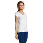 T-shirt personnalisé à col V en coton 150 gr/m² - Victory White | pandacola - thumb - 1