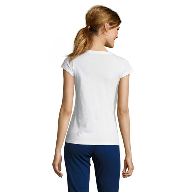 T-shirt personnalisé à col V en coton 150 gr/m² - Victory White | pandacola - 2