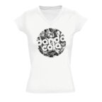 T-shirt personnalisé à col V en coton 150 gr/m² - Victory White | pandacolach - thumb - 3