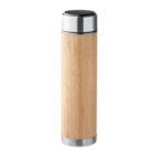 Bouteille personnalisable double paroi en bambou avec thermomètre tactile 480 ml - Saicho | pandacola - thumb