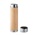 Bouteille personnalisable double paroi en bambou avec thermomètre tactile 480 ml - Saicho | pandacola - thumb - 1