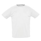 Tee-shirt respirant personnalisable de sport blanc homme en mesh polyester 140 gr/m² - Sporty | pandacola - thumb