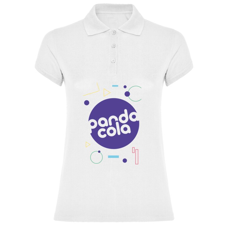Polo publicitaire blanc femme à manches courtes avec côtes 200 gr/m² - Handa | pandacolach