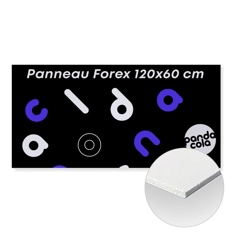 Panneau Forex 3mm marqué au recto en format paysage 120x60 cm - Parko | pandacola