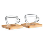 Ensemble de 2 verres à expresso personnalisé avec soucoupe en bambou - Belize | pandacolach - thumb