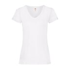 T-shirt personnalisé col v femme blanc en coton 165 gr/m² | FRUIT OF THE LOOM® - Tango White | pandacola - thumb - 3