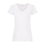 T-shirt personnalisé col v femme blanc en coton 165 gr/m² | FRUIT OF THE LOOM® - Tango White | pandacola - thumb