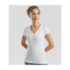 T-shirt personnalisé col v femme blanc en coton 165 gr/m² | FRUIT OF THE LOOM® - Tango White | pandacola - thumb
