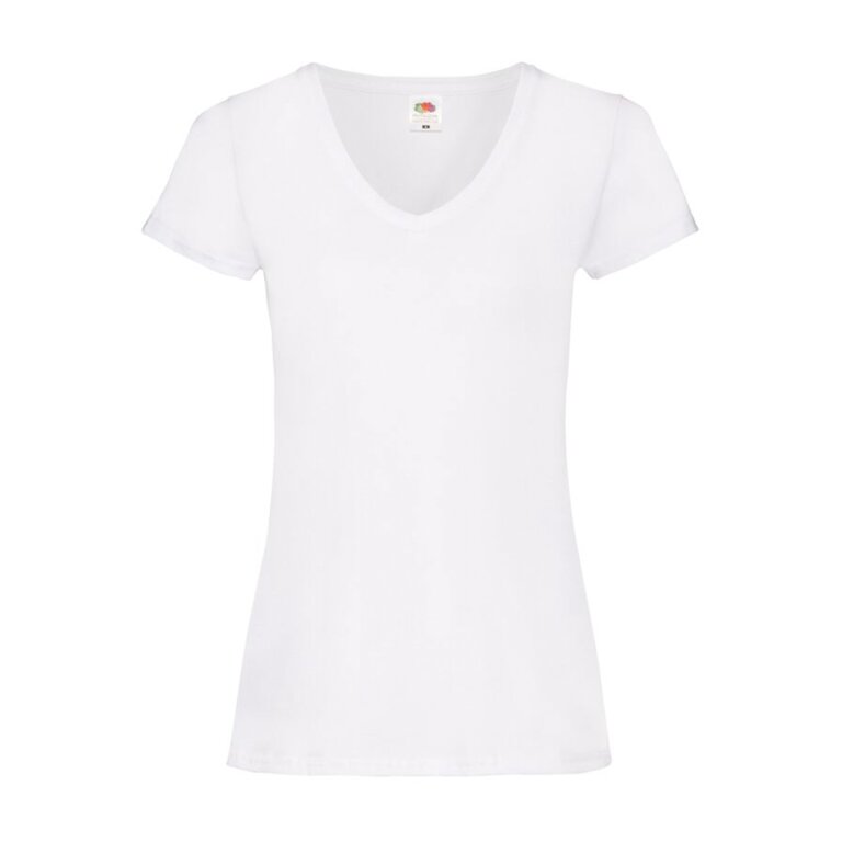 T-shirt personnalisé col v femme blanc en coton 165 gr/m² | FRUIT OF THE LOOM® - Tango White | pandacolach