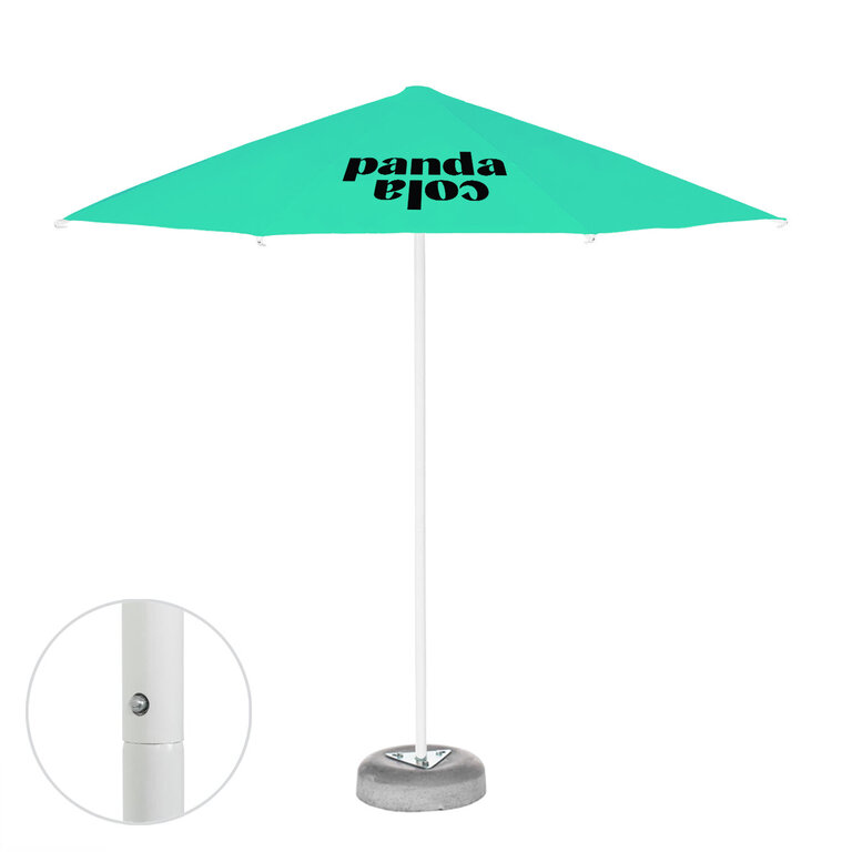Parasol promotionnel rond ouverture par bouton pans plats - Canaries | pandacolach