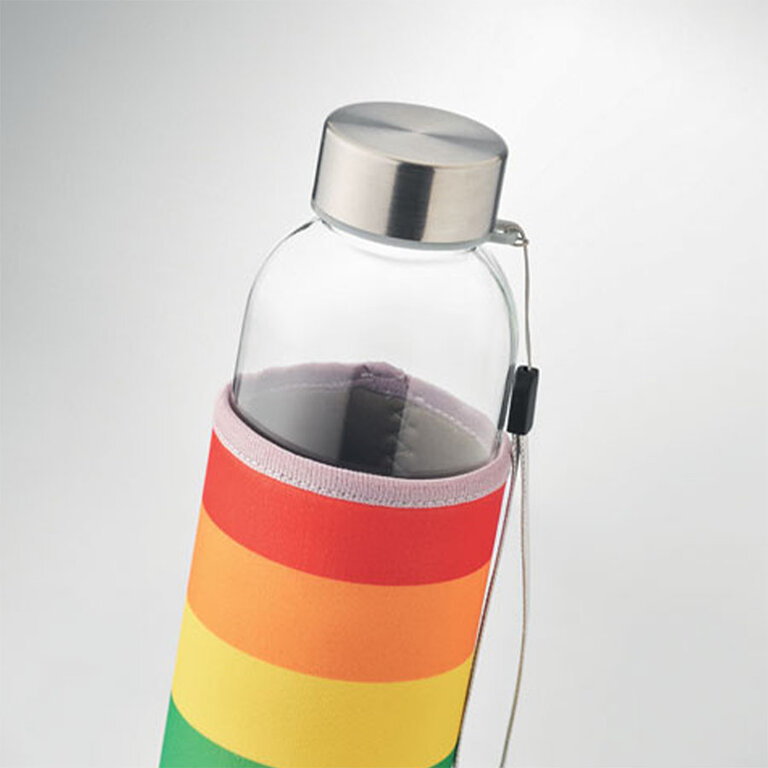 Bouteille personnalisée en verre avec pochette néoprène 500 ml - Utah Glass | pandacolach - 1