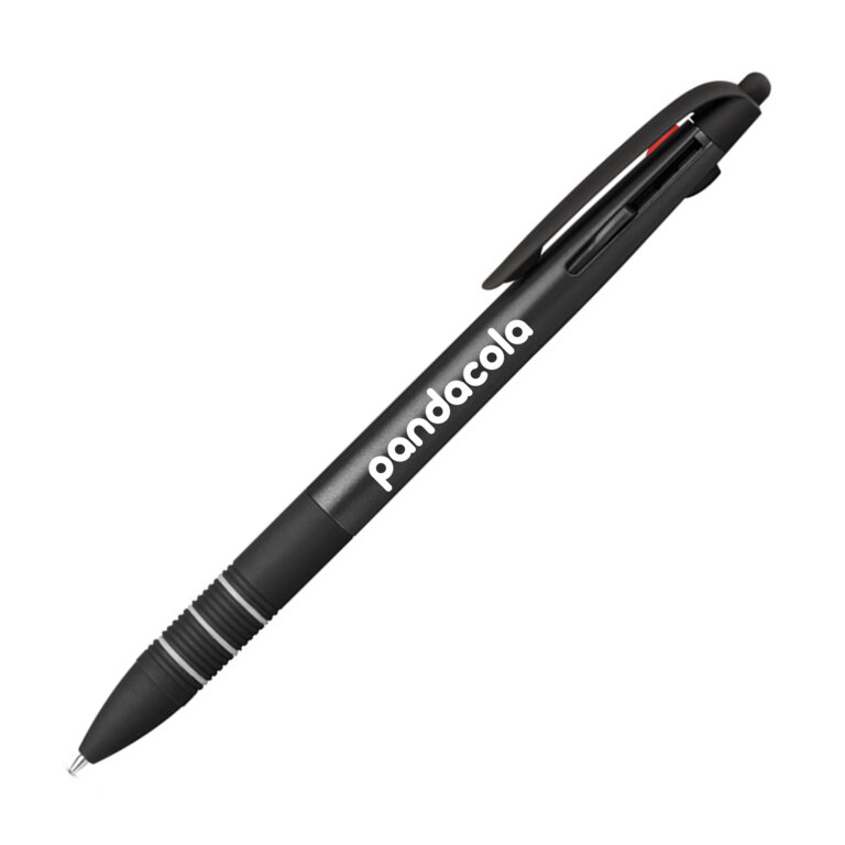 Stylo à bille personnalisable 3 couleurs avec antidérapant et embout tactile - Yamete | pandacolach