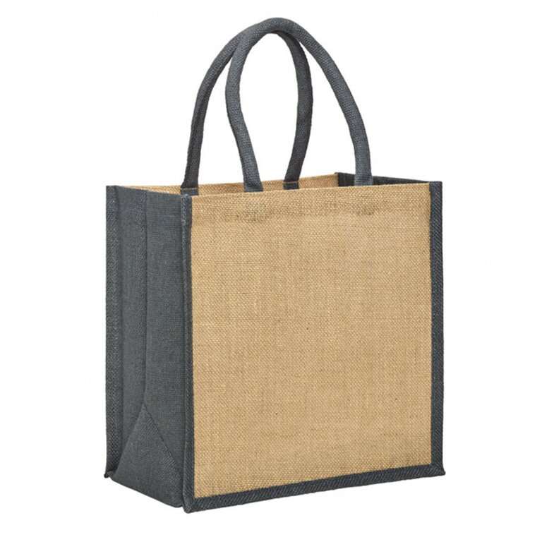 Sac personnalisé en jute avec soufflets et anses assorties - Selessao | pandacola