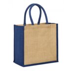 Sac personnalisé en jute avec soufflets et anses assorties - Selessao | pandacola - thumb