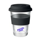 Gobelet en verre personnalisé avec couvercle et bande silicone - Astor | pandacolach - thumb - 1