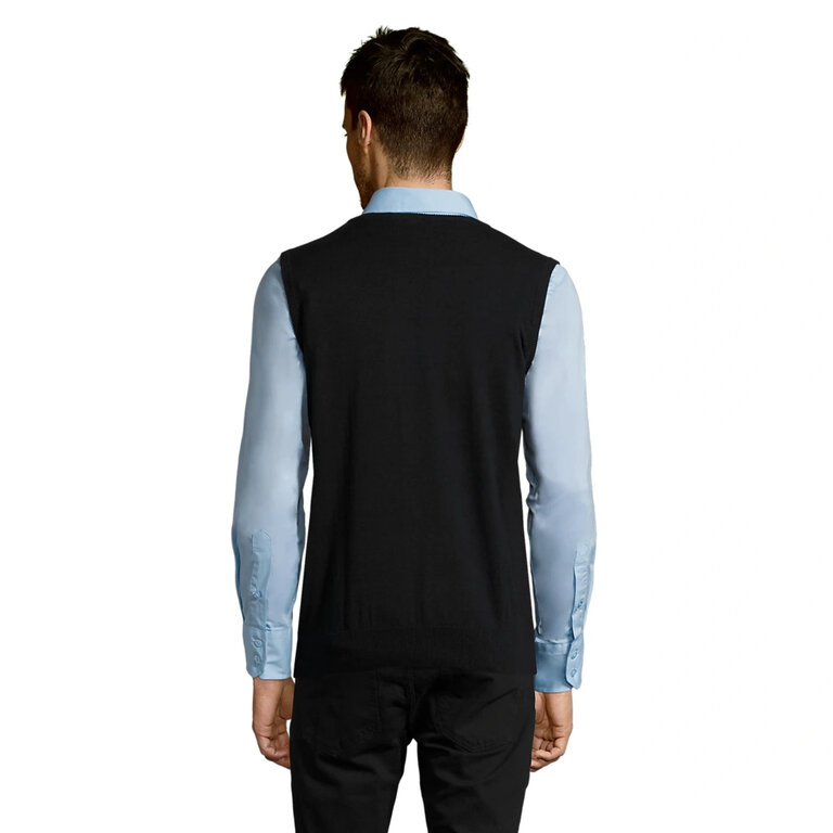 Pull personnalisé en col V sans manches en coton 225 gr/pc - Gentlemen | pandacola - 1