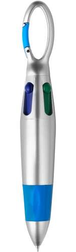 Stylo 4 couleurs publicitaire avec mousqueton - Forde | pandacolach