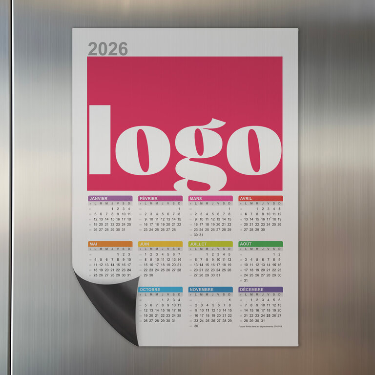 Calendrier magnet recto en PVC publicitaire 2024 0,5 mm - Magcal Pro | pandacola