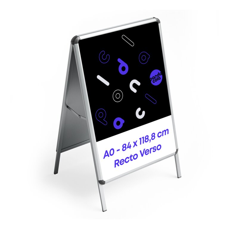 Stop trottoir en acier avec quadrichromie recto/verso 118,9 x 84,1 cm - Bud | pandacolach