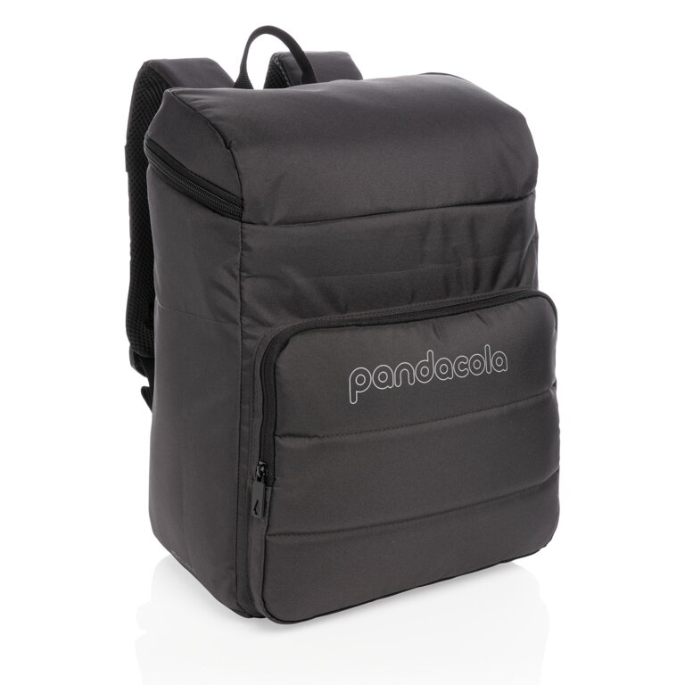 Sac à dos antivol publicitaire isotherme en RPET avec pochette - Ival | Impact | pandacolach
