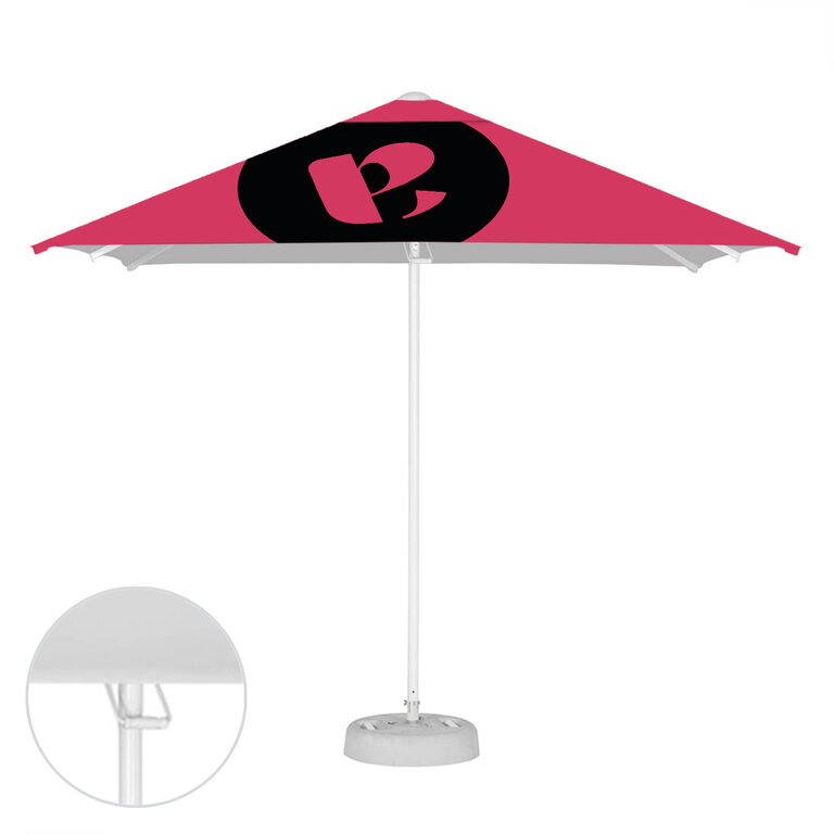 Parasol publicitaire carré ouverture avec poignée - Tahiti square | pandacolach