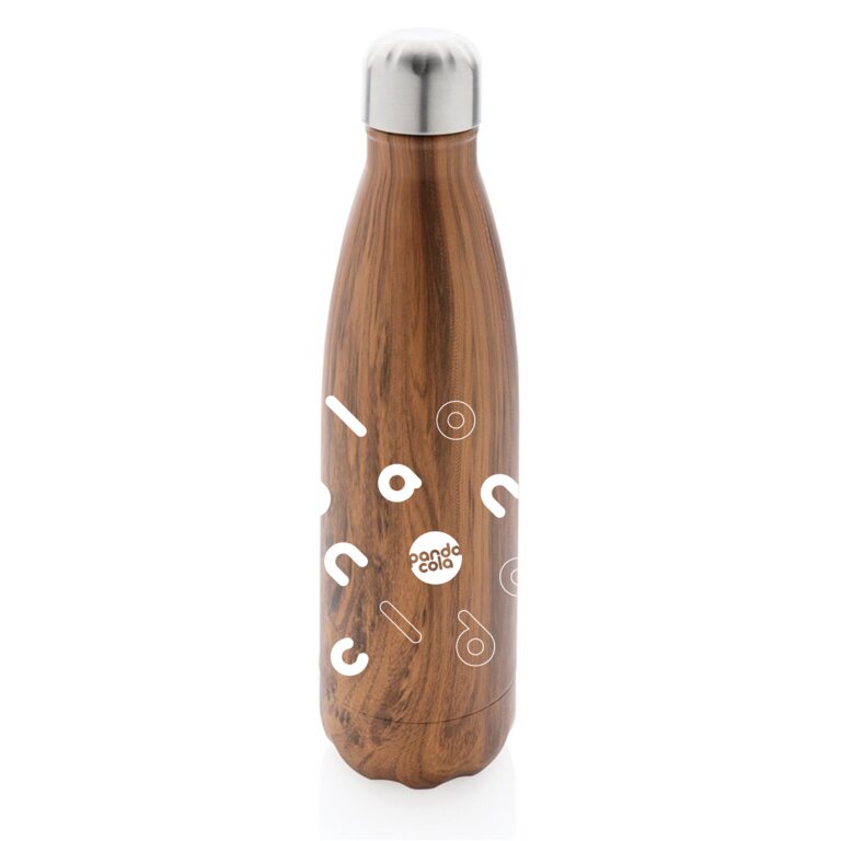 Bouteille isotherme personnalisée en acier effet bois 500 ml - Burny | pandacolach