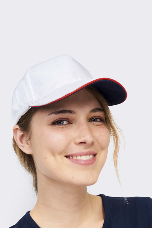 Casquette personnalisable tricolore 100% coton 260 gr/m² - Longchamp | pandacola - 4