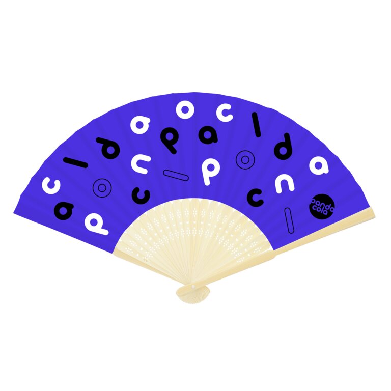 Eventail personnalisable en quadrichromie en bambou - Viento | pandacola