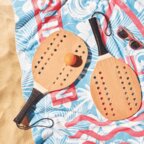 Set de tennis beach personnalisable avec 2 raquettes en bois - Smash | pandacola - thumb - 2