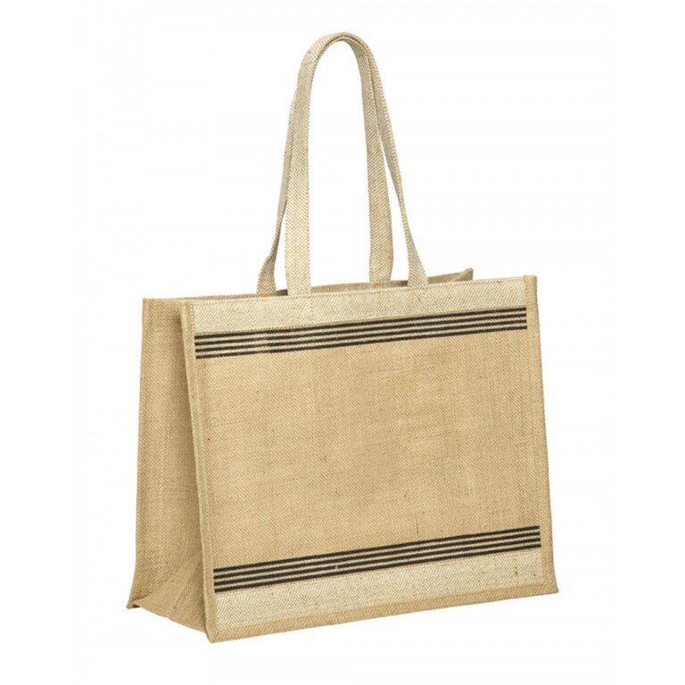 Sac publicitaire à rayures en jute - Stripes | pandacolach