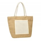 Tote bag personnalisé en jute tissée avec poche coton 110 gr/m² - Hapeule | pandacolach - thumb - 1