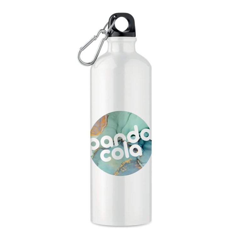 Gourde en métal publicitaire avec mousqueton 750 ml - Big Moss | pandacolach