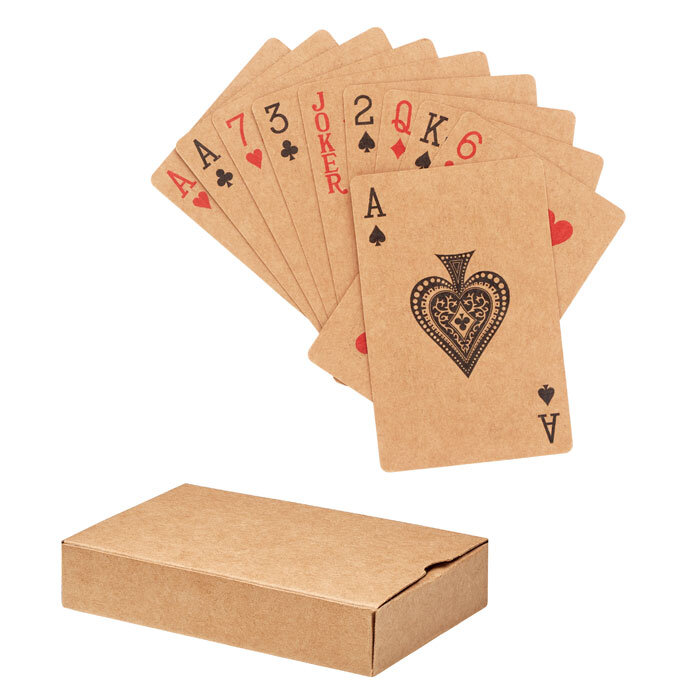 Jeu de 54 cartes en papier recyclé et boîte en papier recyclé personnalisable - Aruba+ | pandacolach