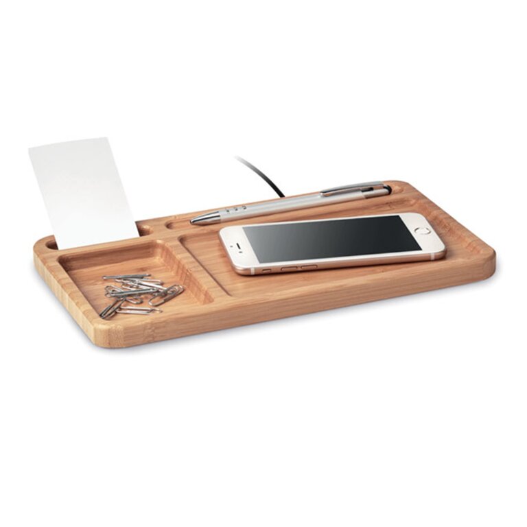 Boîte de rangement personnalisée avec chargeur induction - Deski | pandacola - 1