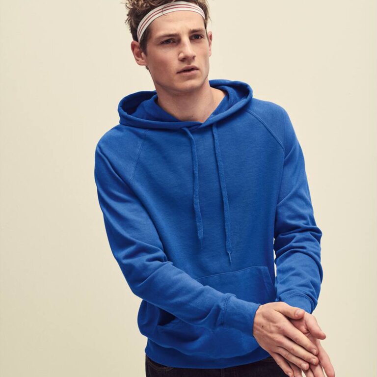 Sweat personnalisé raglan homme à capuche en coton 240 gr/m² | FRUIT OF THE LOOM® - Palao | pandacolach - 4