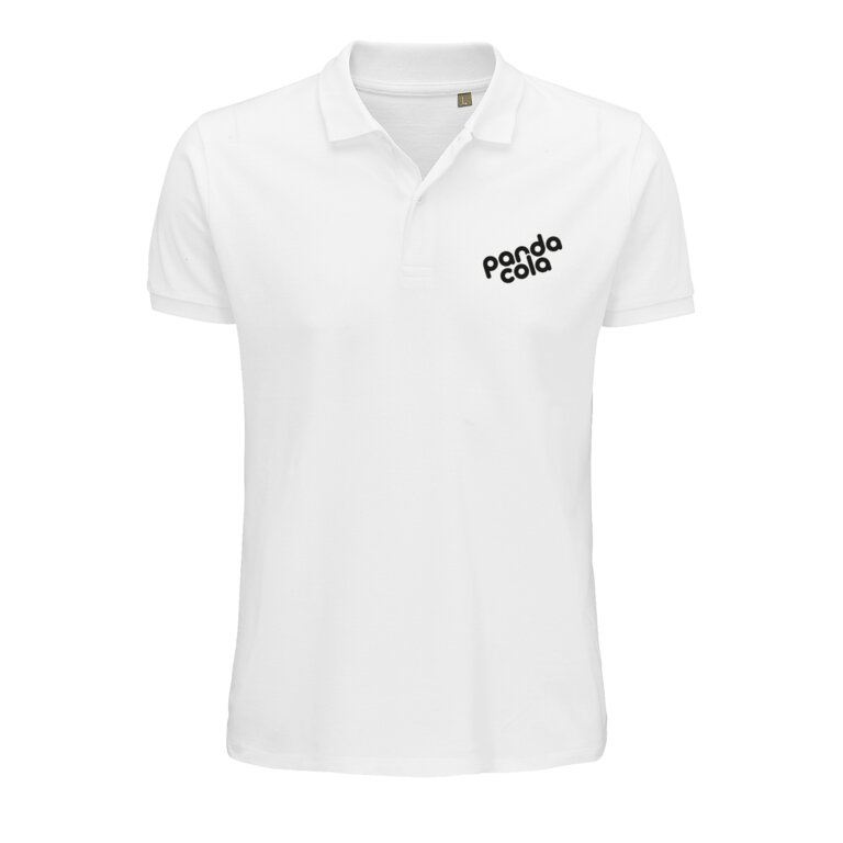 Polo promotionnel blanc homme en coton biologique à manches courtes 170 gr/m² - Planet | pandacola