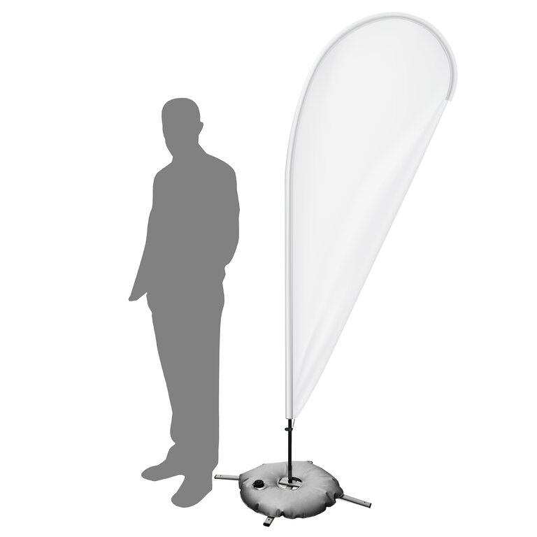Oriflamme publicitaire goutte en polyester avec pied - Amery | pandacolach