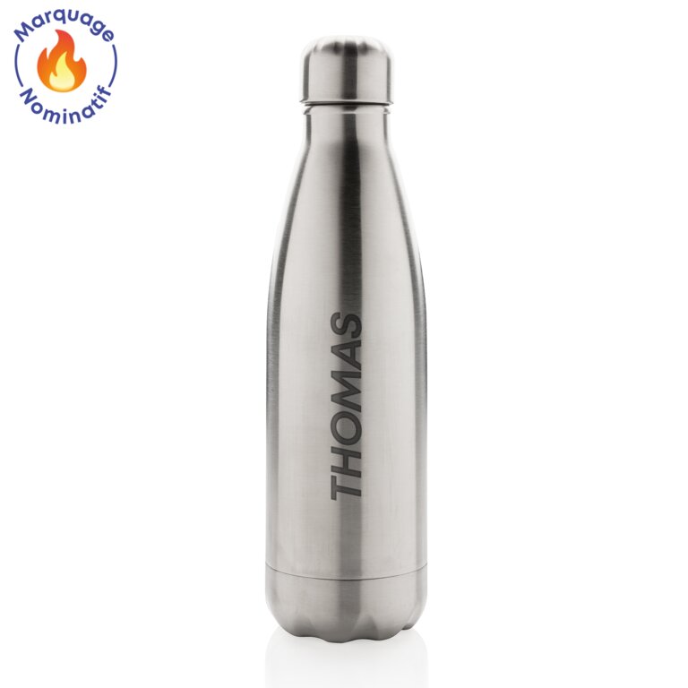 Bouteille publicitaire avec prénom isotherme 500 ml en acier inoxydable  - Ponticcelli Own | pandacolach