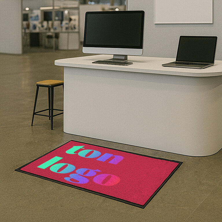 Tapis antidérapant personnalisable en quadrichromie 60x80 cm - Dimbo | pandacolach
